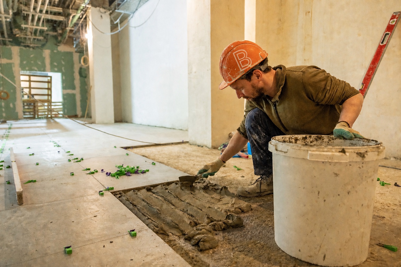Exécution de travaux sur un chantier de rénovation